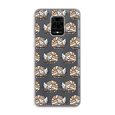 Slapende poes: Xiaomi Redmi Note 9 Pro Transparant Hoesje