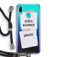 No Girls Allowed Unless: Huawei P Smart (2019) Transparant Hoesje met koord