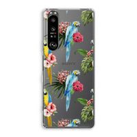 Kleurrijke papegaaien: Sony Xperia 1 III Transparant Hoesje