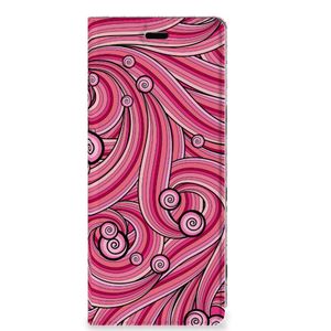 Sony Xperia 5 Bookcase Swirl Pink