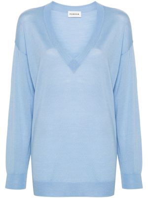P.A.R.O.S.H. pull en laine mélangée à col v - Bleu
