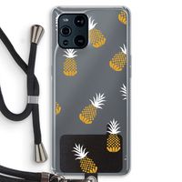 Ananasjes: Oppo Find X3 Pro Transparant Hoesje met koord