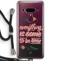 Optimistic flower girl: HTC U12+ Transparant Hoesje met koord