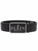 Philipp Plein ceinture texturée à plaque logo - Noir - thumbnail