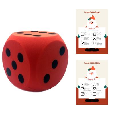 T&F Creations Kerstspel set - dobbelspel - incl foam dobbelsteen - rood