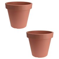 4x stuks Kunststof bloempotten 35 cm terracotta - thumbnail