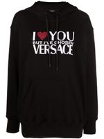 Versace hoodie à ornement en cristal - Noir - thumbnail