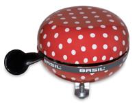 Fietsbel Basil Polkadot ø80mm - rood / wit