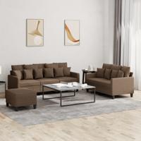 4-delige Loungeset met kussens stof bruin 4-delige Loungeset met kussens stof bruin