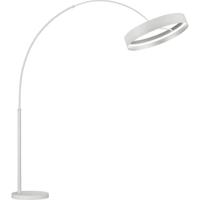 LED Vloerlamp - Musterring Loop - 1 Lichtpunt van 32 Watt - Dimbaar - Aanpasbare Lichtkleur - Geheugenfunctie - Nachtlamp - Voetschakelaar - Mat Wit - Metaal