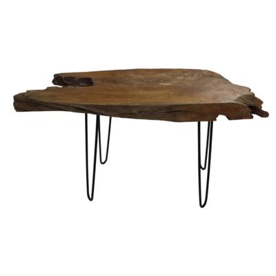 Salontafel - 90x55x55 - Naturel/zwart - Teak wortelhout/ijzer