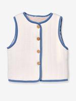 Mouwloze sherpa gilet voor baby's ecru