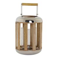 Lykta DKD Home Decor Zilverkleurig Metaal Hout 22 x 22 x 32 cm
