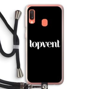 Topvent Zwart: Samsung Galaxy A20e Transparant Hoesje met koord