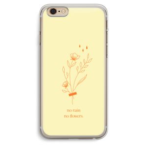 No rain no flowers: iPhone 6 Plus / 6S Plus Transparant Hoesje