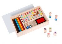 Tooky Toy stempelset alfabet junior 29 x 21 cm hout 49 delig - thumbnail