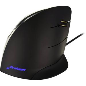 Evoluent Vertical Mouse Corded Right Hand Ergonomische muis USB Optisch Zwart, Zilver 5 Toetsen Ergonomisch