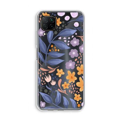 Flowers with blue leaves: Huawei P40 Lite Transparant Hoesje