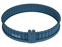 Coox Siliconen quichevorm met glazen bodem (Grijs/blauw)