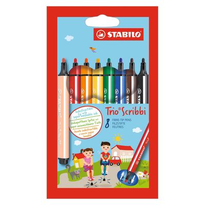 Stabilo trio scribbi viltstiften, 8st.