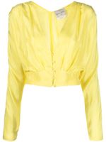 Forte Forte blouse froncée à col plongeant - Jaune - thumbnail