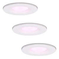 Set van 3 Venezia Smart inbouwspots - IP65 waterdicht - 6 Watt 450 lumen - Wifi + Bluetooth - RGBWW - Google Home, Amazon Alexa en Siri - Wit - Badkamer, binnen en buiten