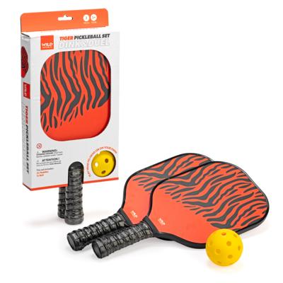 Pickleball tennis set met bal - 2 personen - oranje - sportbenodigdheden