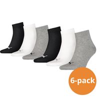 Puma Quarter Sokken Plain 6-pack Zwart / Wit / Grijs-43/46 - thumbnail