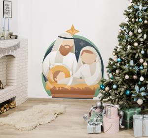 Decoratie sticker kerststal