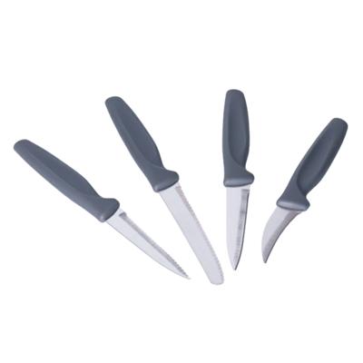 Excellent Houseware keuken messen set - grijs - 4 delig - rvs en kunststof - keukengerei