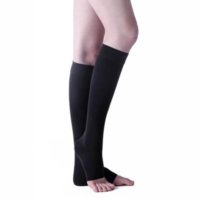 Unisex medische shaping elastische sokken secundaire buis decompressie medische spataderen maat: L (zwarte kleur-open teen)