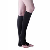 Unisex medische shaping elastische sokken secundaire buis decompressie medische spataderen maat: L (zwarte kleur-open teen)