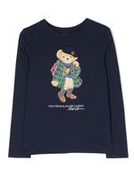 Ralph Lauren Kids chemise en coton à motif Polo Bear - Bleu