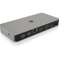 ICY BOX IB-DK2880-C41 Bedraad USB4 Antraciet, Zwart ICY BOX IB-DK2880-C41 Bedraad USB4 Antraciet, Zwart