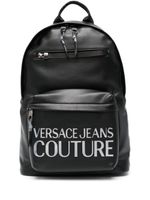 Versace Jeans Couture sac à dos en cuir artificiel à plaque logo - Noir