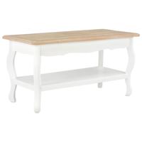 Salontafel 87,5x42x44 cm massief grenenhout wit en bruin - thumbnail