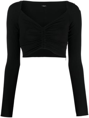 Versace blouse crop à col v - Noir