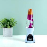 Waxinelicht lavalamp - Blauw met roze lava