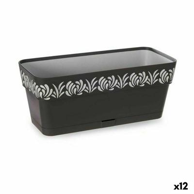 Zelfwaterende plantenpot Stefanplast Gaia Antraciet Plastic 13,3 x 12,3 x 29,3 cm (12 Stuks)