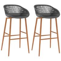Barstoelen 2 st grijs