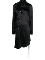 Ann Demeulemeester robe-chemise en soie à design asymétrique - Noir - thumbnail