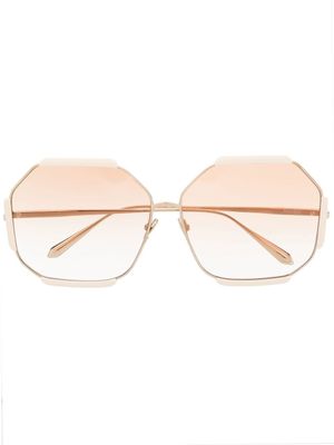 Linda Farrow lunettes de soleil oversize Margot - Tons neutres