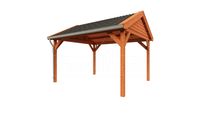 Tijdelijk 15% korting | Trendhout Overkapping Zadeldak Betula 400x415 cm- Zadeldak- Onbehandeld lariks Douglas hout- Trendhout