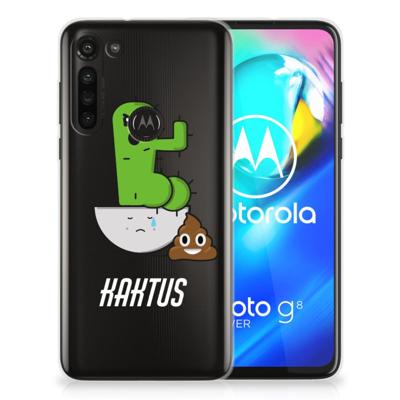 Motorola Moto G8 Power Telefoonhoesje met Naam Cactus Poo