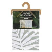 Urban Living Douchegordijn met ringen - wit|grijs - PVC - 180 x 180 cm