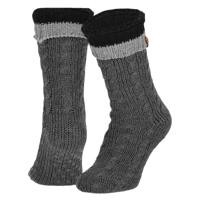 Apollo huissokken heren/dames - antraciet - maat 41-46 - anti-slip - Gebreid/fleece