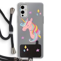 Roze eenhoorn: OnePlus 9 Transparant Hoesje met koord Roze eenhoorn: OnePlus 9 Transparant Hoesje met koord