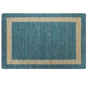 VidaXL Vloerkleed handgemaakt 120x180 cm jute blauw