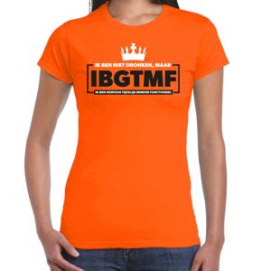Koningsdag verkleed t-shirt - ik ben niet dronken - oranje - dames