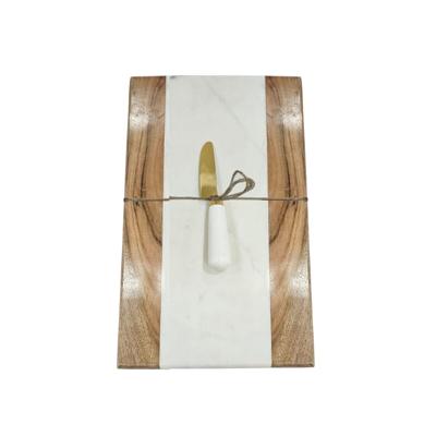 Snijplank Home ESPRIT Wit Natuurlijk 38 X 23 X 2 CM